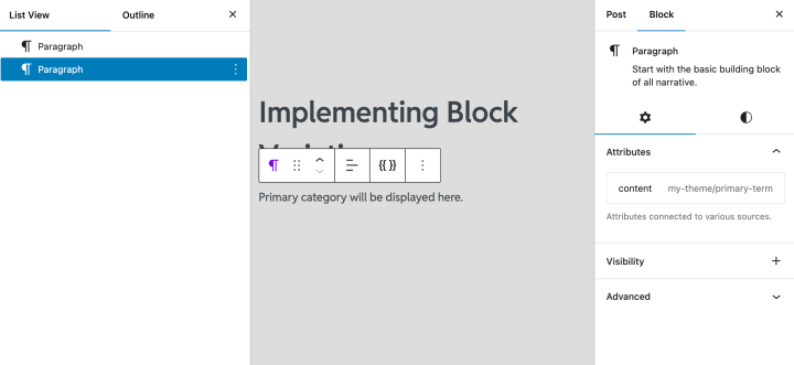 Implementing Block Variations